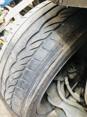 worn tyre