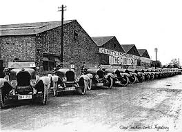 Cubitt Cars Lined up outside the factory in 1920